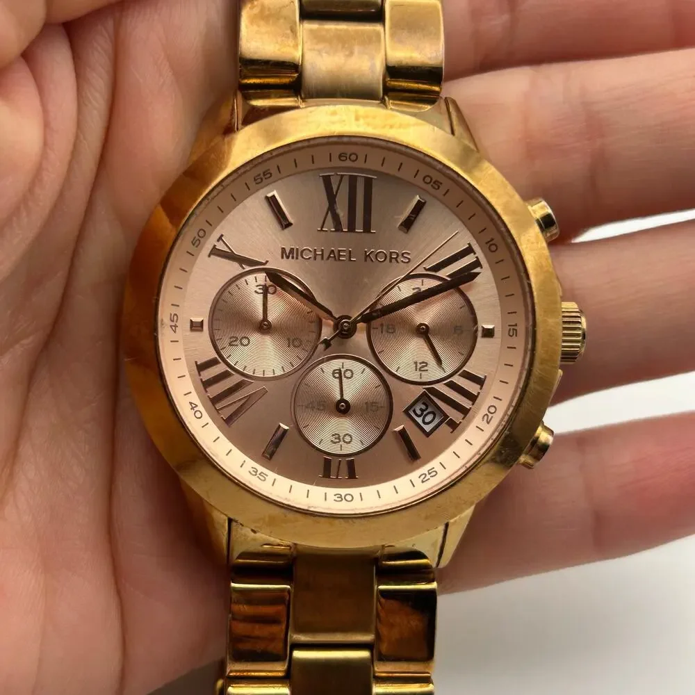 Michael Kors MK-5778 Rose-gold Runway Chronograph Watch, Working